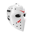 Scary hockey Halloween mask on white. 3D illustration