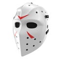 Scary hockey Halloween mask on white. 3D illustration