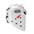 Scary hockey Halloween mask on white. 3D illustration