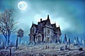 Scary house at night - Art Collection