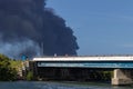 Scary huge fire of fuel tanks in the port of matanzas, cuba