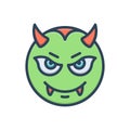 Color illustration icon for Scary, intimidating and eerie