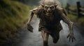Scary Indian Ghoul Running: A Darkly Comedic Goblincore Encounter