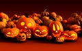 Scary Jack O Lantern Halloween Pumpkins Royalty Free Stock Photo