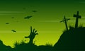 Scary landscape graveyard on Halloween Royalty Free Stock Photo