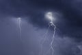 Scary lightning in black rains in Monsoon season