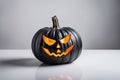 Scary looking Halloween pumpkin, white background Royalty Free Stock Photo