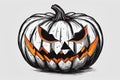 Scary looking Halloween pumpkin, white background Royalty Free Stock Photo