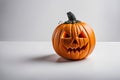 Scary looking Halloween pumpkin, white background Royalty Free Stock Photo