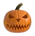 Scary looking pumpkin on a white background Royalty Free Stock Photo