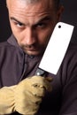 Scary man with cleaver Royalty Free Stock Photo