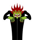 Scary man. Nightmare monster with long claws. Vector illustration