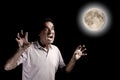 Scary Man Werewolf Fango Beast under Full Moon at Royalty Free Stock Photo