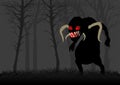 Scary Monster In Dark Woods