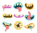 Scary monsters mouths set