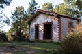 Scary mountain hut among the trees