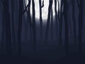 Scary night forest. Full moon. Vector background Royalty Free Stock Photo