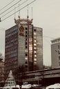 A scary old Soviet building in the center of the Russian city