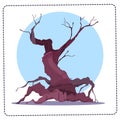 Scary Old Tree Icon Happy Halloween Concept Holiday Greeting Card Royalty Free Stock Photo