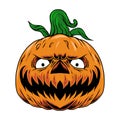 Scary pumkin head vector art