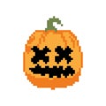 Scary Pumpkin Halloween Pixel Art