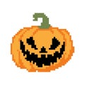 Scary Pumpkin Halloween Pixel Art