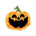 Scary Pumpkin Halloween Pixel Art