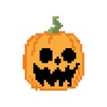 Scary Pumpkin Halloween Pixel Art