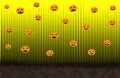 Scary pumpkins,Yellow rising curtain with spotlight