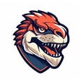 Scary Raptor Head Logo for Esports.