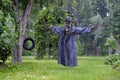 Scary scarecrow in a hat Royalty Free Stock Photo