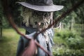 Scary scarecrow in a hat Royalty Free Stock Photo