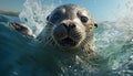 scary seal fish leaps out of the water