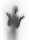 Scary shouting face and body silhouette with hands Royalty Free Stock Photo