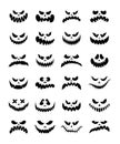 Scary silhouettes of pumpkin faces set. Halloween. Vector illustration Royalty Free Stock Photo