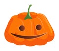 Scary smiling jack-o-lantern pumpkin on white