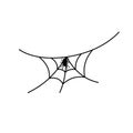 Scary spider web background. Cobweb background with spider. Halloween horror decoration. Spooky fear spiderweb. Simple Royalty Free Stock Photo