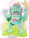 Scary swamp monster, funny illustration Royalty Free Stock Photo