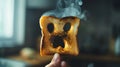 The Scary Toast Expression.AI generated image Royalty Free Stock Photo