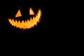 Scary traditional smiley pumpkin lantern Royalty Free Stock Photo