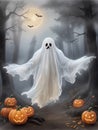 Transparent Halloween Ghost - AI Generated