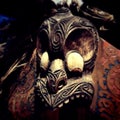 Wooden Maori Mask of a warrior Royalty Free Stock Photo