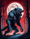Scary werewolf in the forest Royalty Free Stock Photo
