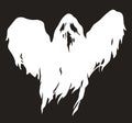 Scary white ghost logotype monochrome