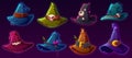Scary witch and wizard hats for Halloween costume