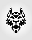 Stylized wolf head cut out icon Royalty Free Stock Photo