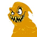 Scary Yellow Demon Sands Time character cartoon Royalty Free Stock Photo