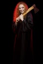 Scary young witch isolated Royalty Free Stock Photo