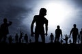 Scary zombies silhouette