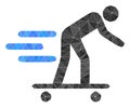 Scate Roller Man Polygonal Mocaic Icon Royalty Free Stock Photo